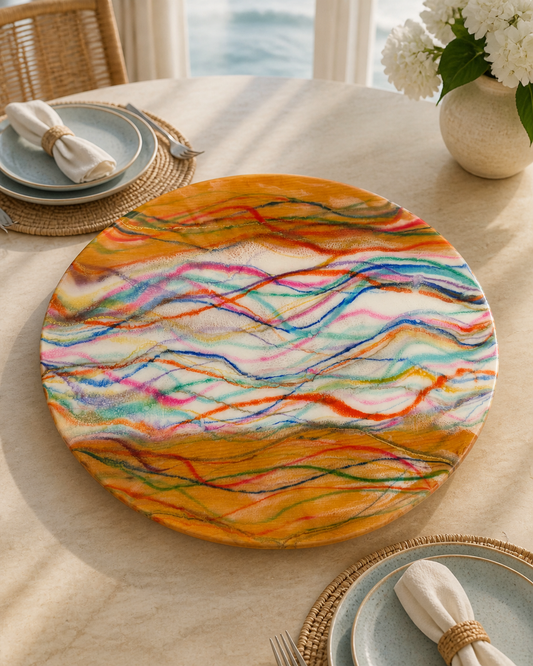 Ribbons of Color (Signature) Lazy Susan — Big Eyes Creations