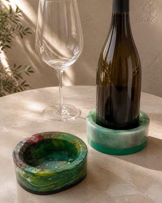 Verdant Current Wine Coaster — Big Eyes Creations